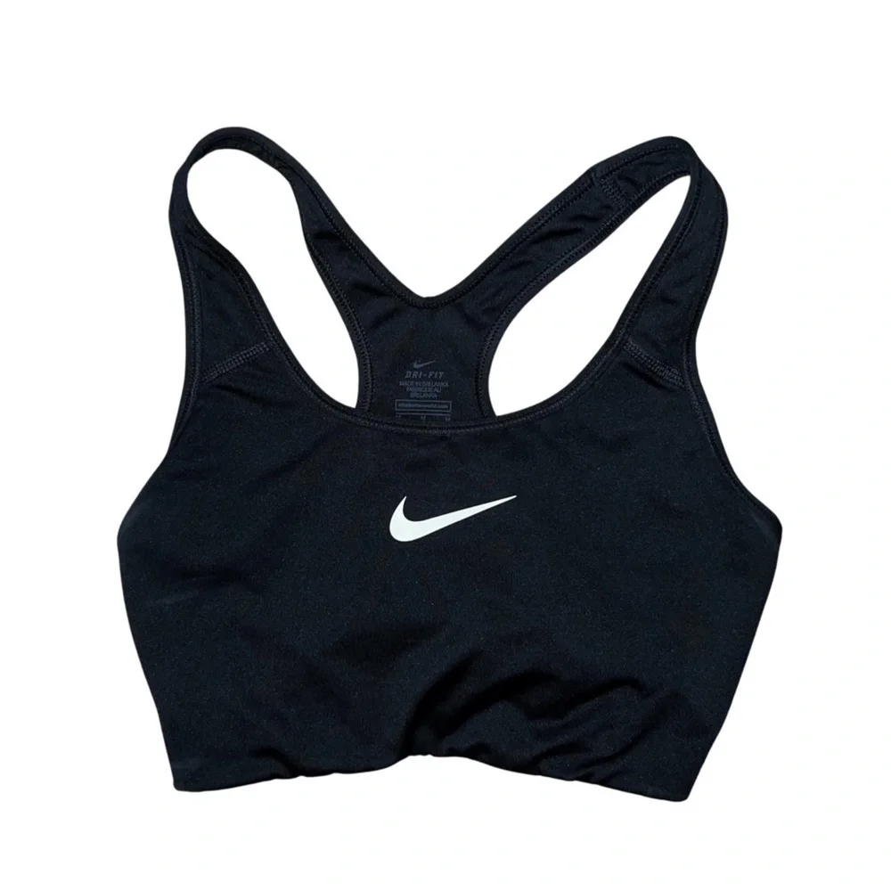 Nike Dr Fit Black Swoosh Racerback Bra Size Medium